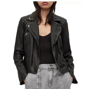 All Saints Black leather jacket sz 8 (medium) women’s